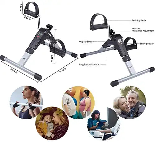 Gym- Folding Pedal Exerciser Fitness Bike With Digital Display